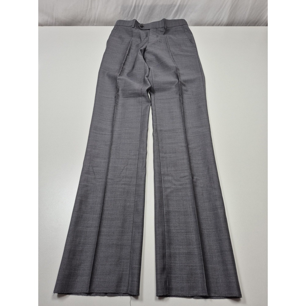 Galante Lanificio Dress Pants Mens 30x36 Gray Wool Flat Front Unhemmed Italy